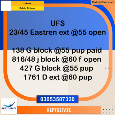 Residential Plot for Sale in Bahria Orchard, Lahore - (BP-330534)