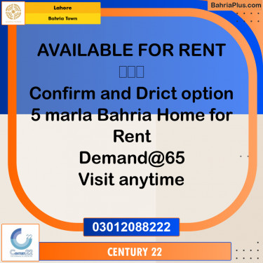 5 Marla Residential House for Rent in Bahria Town, Lahore - (BP-330561)