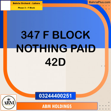5 Marla Residential Plot for Sale in Phase 2 - F Block -  Bahria Orchard, Lahore - (BP-330568)