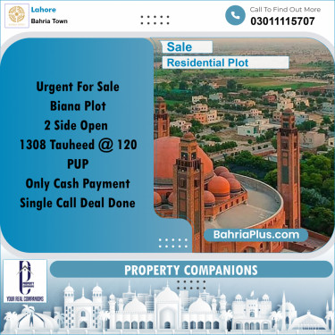 Residential Plot for Sale in Bahria Town, Lahore - (BP-330586)