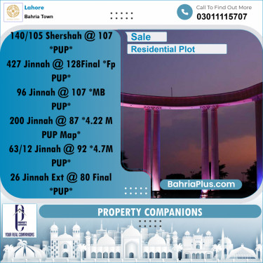 Residential Plot for Sale in Bahria Town, Lahore - (BP-330588)