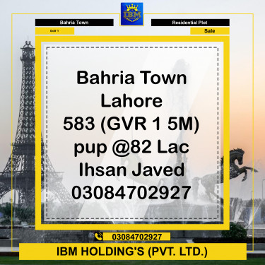 5 Marla Residential Plot for Sale in Golf Phase 1 -  Bahria Town, Lahore - (BP-330624)