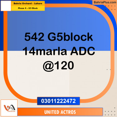 14 Marla Residential Plot for Sale in Phase 4 - G5 Block -  Bahria Orchard, Lahore - (BP-330662)