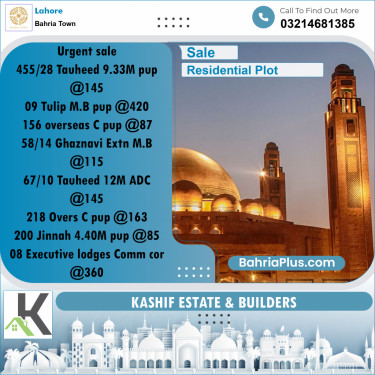 Residential Plot for Sale in Bahria Town, Lahore - (BP-330744)