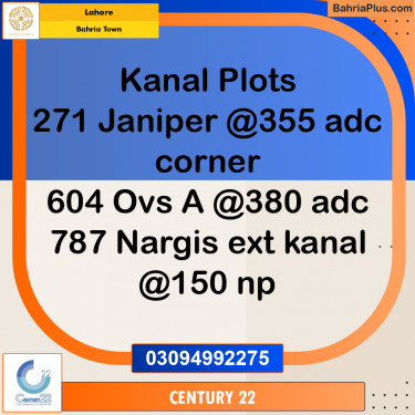 1 Marla Residential Plot for Sale in Bahria Town, Lahore - (BP-330754)