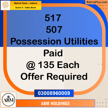 10 Marla Residential Plot for Sale in Sector F - Talha Block -  Bahria Town, Lahore - (BP-330803)