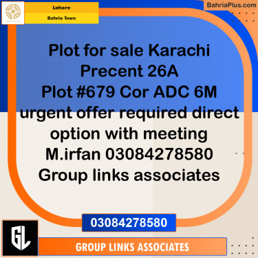 Residential Plot for Sale in Bahria Town, Lahore - (BP-330808)