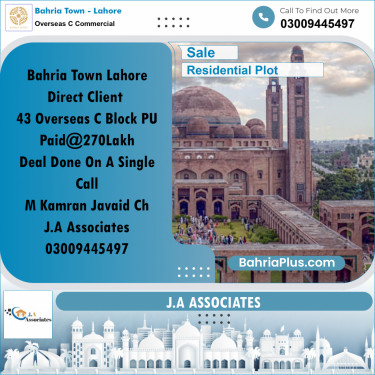 5 Marla Residential Plot for Sale in Overseas C Commercial -  Bahria Town, Lahore - (BP-330876)