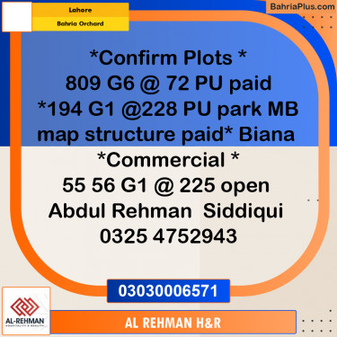 10 Marla Residential Plot for Sale in Bahria Orchard, Lahore - (BP-330878)