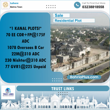 Residential Plot for Sale in Bahria Town, Lahore - (BP-330902)