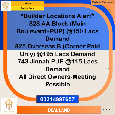Residential Plot for Sale in Bahria Town, Lahore - (BP-330978)