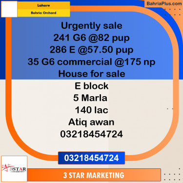 Residential Plot for Sale in Bahria Orchard, Lahore - (BP-331139)