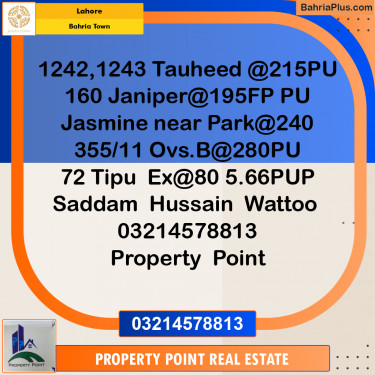 Residential Plot for Sale in Bahria Town, Lahore - (BP-331179)