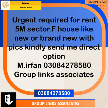 Residential House for Rent in Bahria Town, Lahore - (BP-331297)