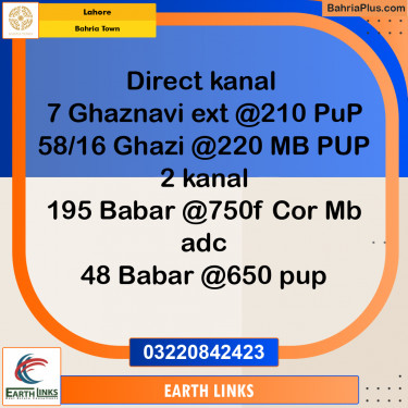 Residential Plot for Sale in Bahria Town, Lahore - (BP-331325)