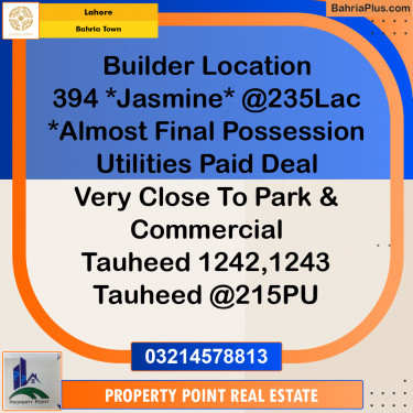 Residential Plot for Sale in Bahria Town, Lahore - (BP-331425)