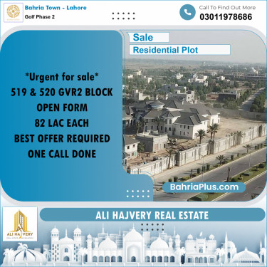 10 Marla Residential Plot for Sale in Golf Phase 2 -  Bahria Town, Lahore - (BP-331446)