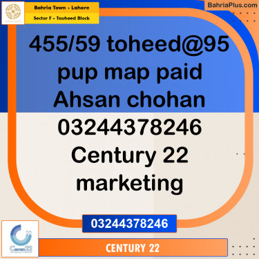 5 Marla Residential Plot for Sale in Sector F - Tauheed Block -  Bahria Town, Lahore - (BP-331518)