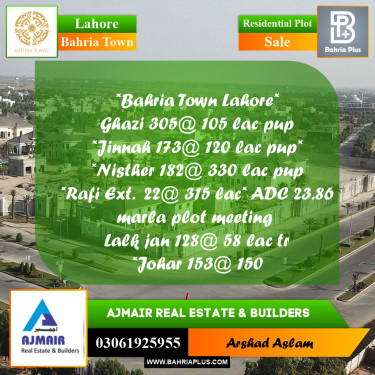 Residential Plot for Sale in Bahria Town, Lahore - (BP-331663)