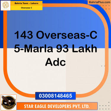 5 Marla Residential Plot for Sale in Overseas C -  Bahria Town, Lahore - (BP-331700)