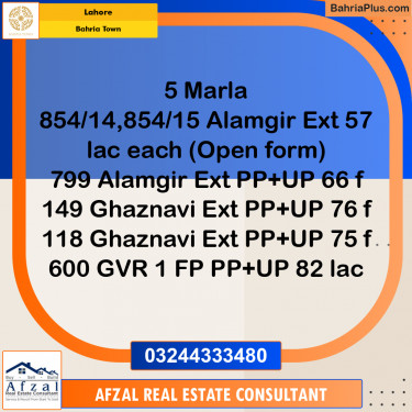 Residential Plot for Sale in Bahria Town, Lahore - (BP-331714)