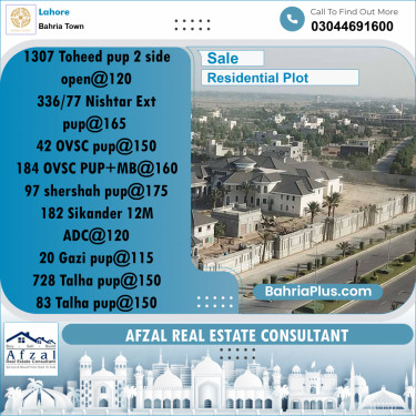 Residential Plot for Sale in Bahria Town, Lahore - (BP-331950)