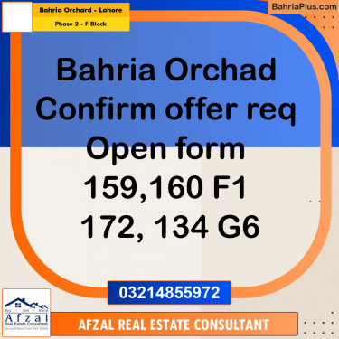 5 Marla Residential Plot for Sale in Phase 2 - F Block -  Bahria Orchard, Lahore - (BP-331951)