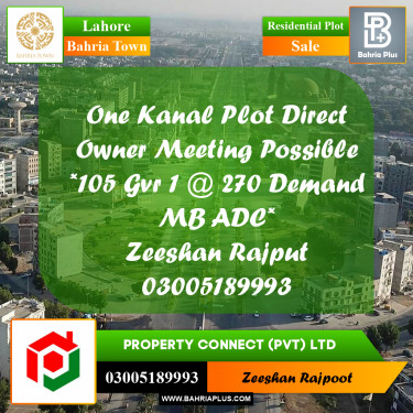 Residential Plot for Sale in Bahria Town, Lahore - (BP-332100)