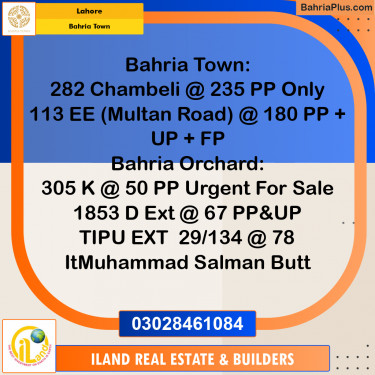 Residential Plot for Sale in Bahria Town, Lahore - (BP-332124)