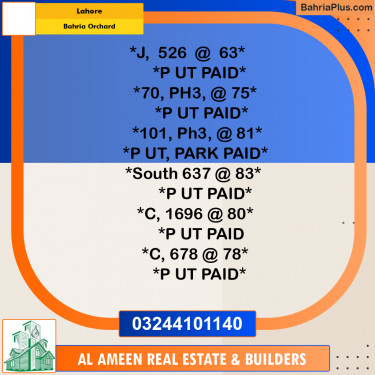 Residential Plot for Sale in Bahria Orchard, Lahore - (BP-332128)