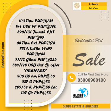 Residential Plot for Sale in Bahria Town, Lahore - (BP-332178)