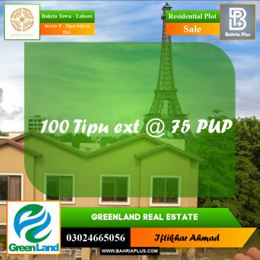 5 Kanal Residential Plot for Sale in Sector F - Tipu Sultan Ext. -  Bahria Town, Lahore - (BP-332218)