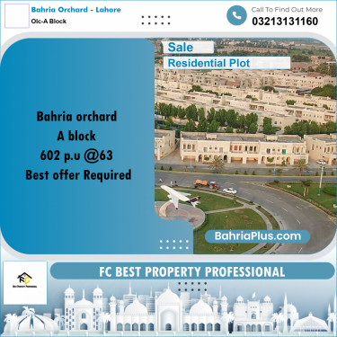 5 Marla Residential Plot for Sale in OLC-A Block -  Bahria Orchard, Lahore - (BP-332261)