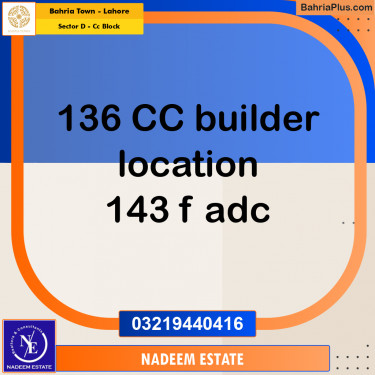 Residential Plot for Sale in Sector D - CC Block -  Bahria Town, Lahore - (BP-332267)
