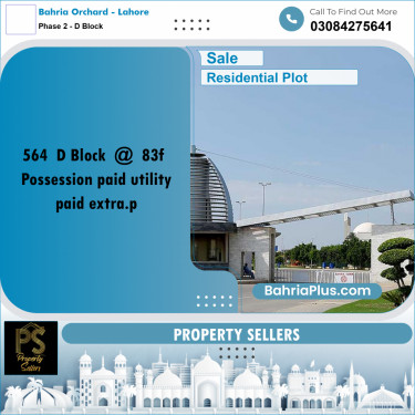 8 Marla Residential Plot for Sale in Phase 2 - D Block -  Bahria Orchard, Lahore - (BP-332329)