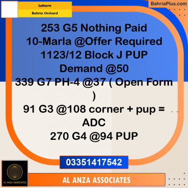 Residential Plot for Sale in Bahria Orchard, Lahore - (BP-332359)