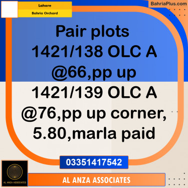 Residential Plot for Sale in Bahria Orchard, Lahore - (BP-332361)