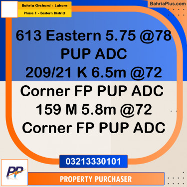 5 Marla Residential Plot for Sale in Phase 1 - Eastern District -  Bahria Orchard, Lahore - (BP-332365)