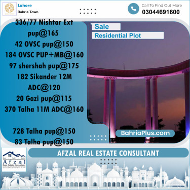 Residential Plot for Sale in Bahria Town, Lahore - (BP-332409)