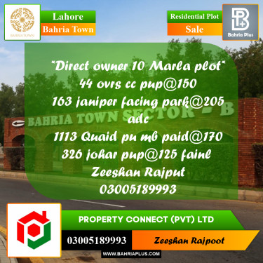 Residential Plot for Sale in Bahria Town, Lahore - (BP-332426)