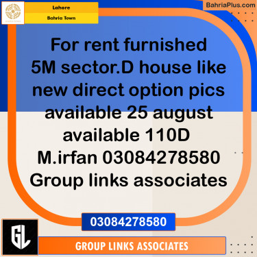Residential House for Rent in Bahria Town, Lahore - (BP-332513)