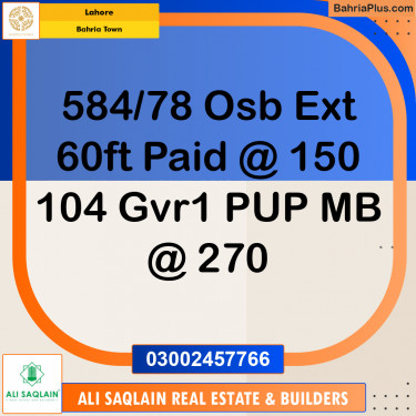 Residential Plot for Sale in Bahria Town, Lahore - (BP-332570)