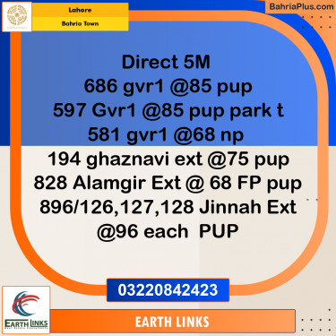 Residential Plot for Sale in Bahria Town, Lahore - (BP-332586)