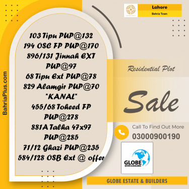 Residential Plot for Sale in Bahria Town, Lahore - (BP-332592)