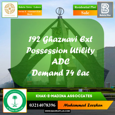 5 Marla Residential Plot for Sale in Sector F - Ghaznavi Ext. Block -  Bahria Town, Lahore - (BP-332626)