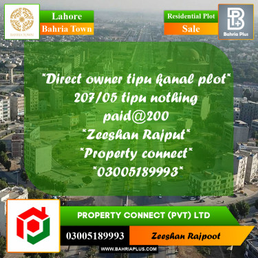 Residential Plot for Sale in Bahria Town, Lahore - (BP-333013)