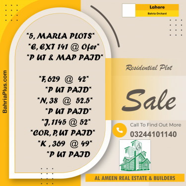 Residential Plot for Sale in Bahria Orchard, Lahore - (BP-333139)