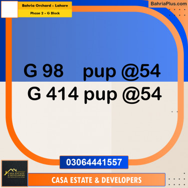 5 Marla Residential Plot for Sale in Phase 2 - G Block -  Bahria Orchard, Lahore - (BP-333180)