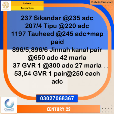 Residential Plot for Sale in Bahria Town, Lahore - (BP-333223)