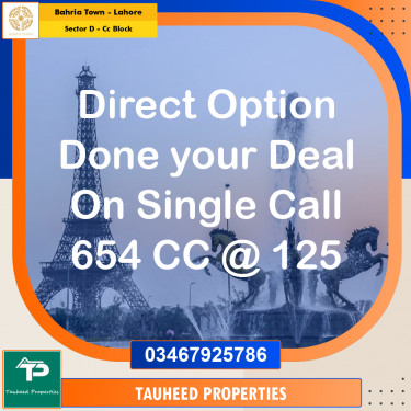 5 Marla Residential Plot for Sale in Sector D - CC Block -  Bahria Town, Lahore - (BP-333246)